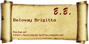 Belovay Brigitta névjegykártya